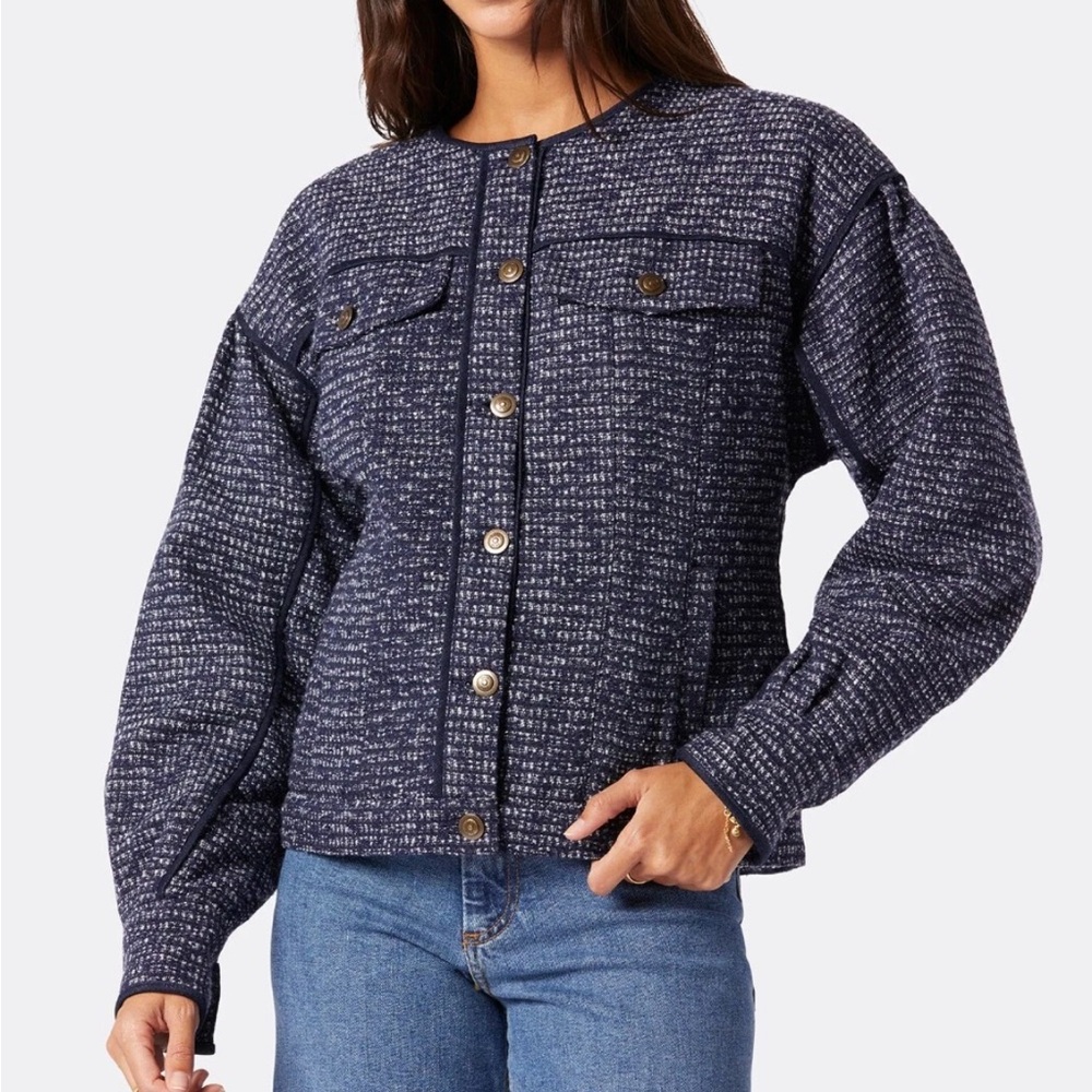 Joie Navy Tweed Jacket
